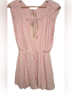 Free people pink boho Romper large new
